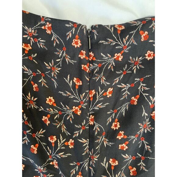 Rebecca Taylor Lia Black Red Orange Floral Stretch-Silk Jumpsuit, 6, Small - Picture 6 of 8